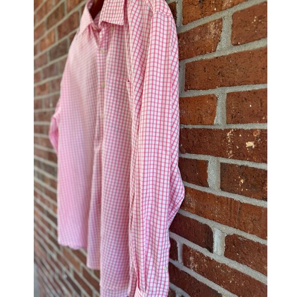 Peter Millar Pink White Check Shirt L Nanoluxe - Picture 6 of 9